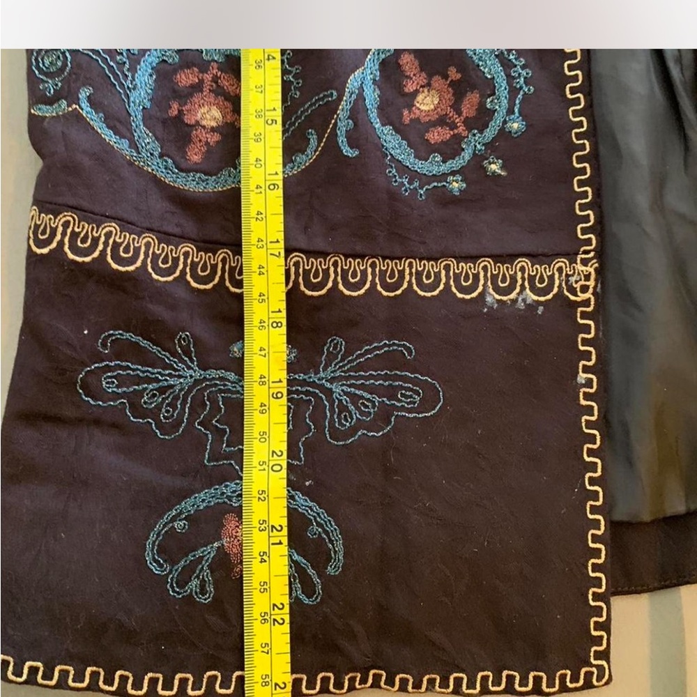 Boho Hippie Festival CottageColdwater Creek Brown Embroidered Jacket PM - Picture 4 of 7